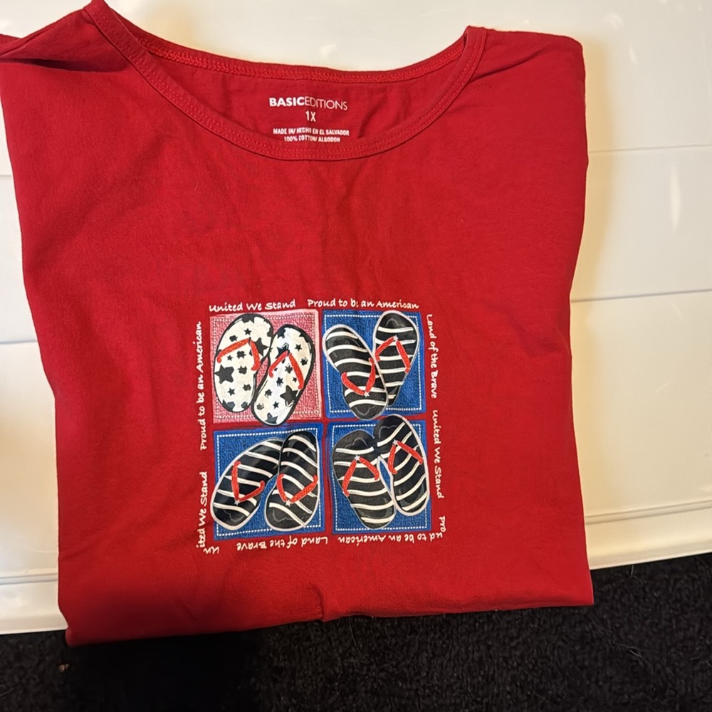 Basic Editions Patriotic 4th of July graphic tee